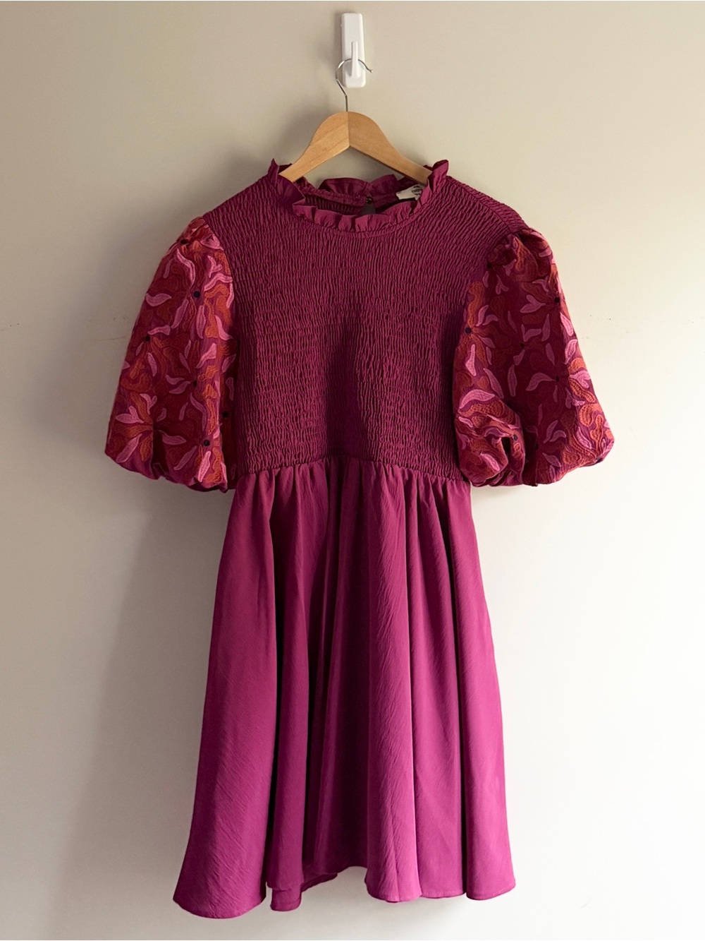 Entro Women's Pink and Burgundy Fall Dress Size Large
